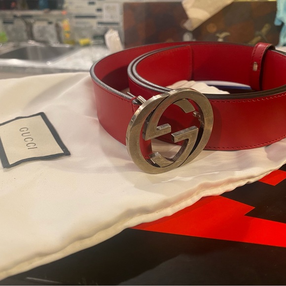 GUCCI SIGNATURE LEATHER BELT - Picture 6 of 7